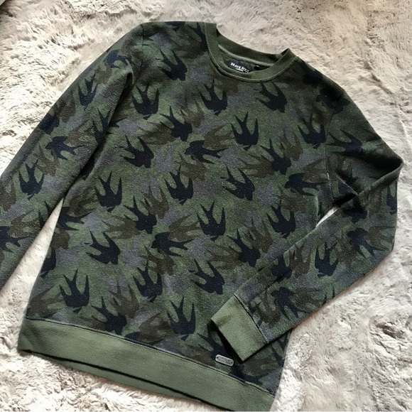 Camo colour dove print crew neck sweater medium - Picture 1 of 6